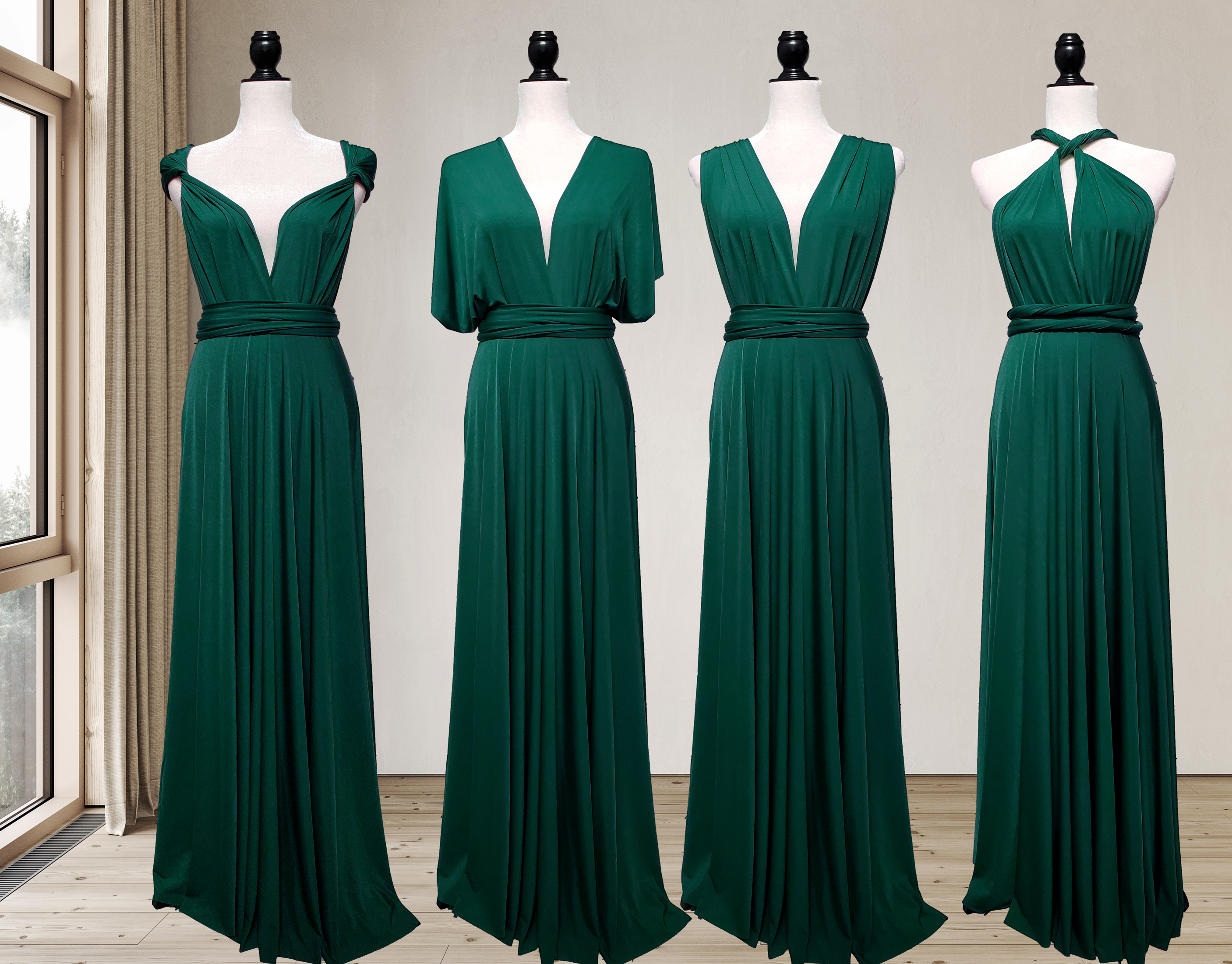 Forest green multiway infinity dress
