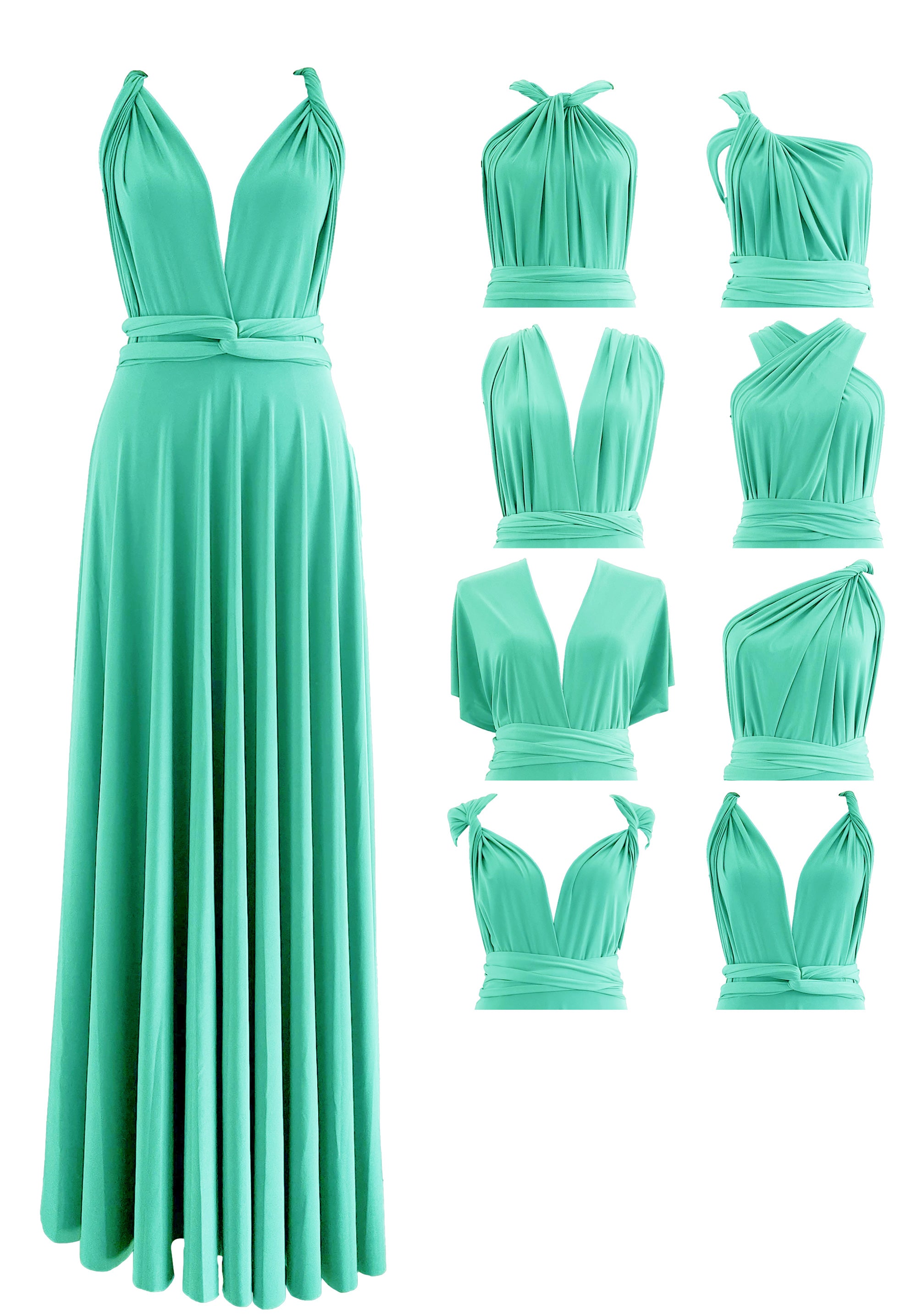 Made in USA Mint Green Infinity Dress Bridesmaid Multiway Convertible Dress Made in USA +36 Colors