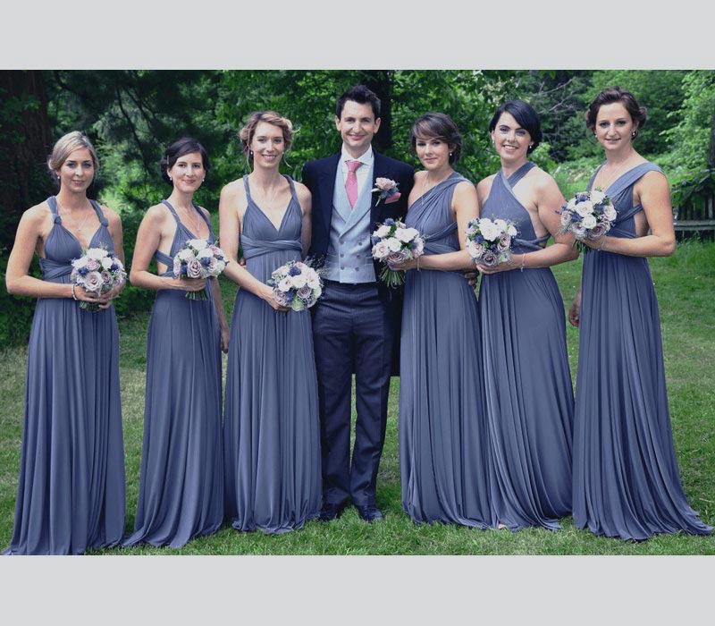 Steel blue infinity dress bridesmaid