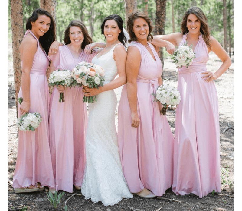 Made in USA Baby Pink Infinity Dress Bridesmaid Multiway Convertible Dress Made in USA Baby Pink Infinity Dress Bridesmaid Multiway Convertible Dress