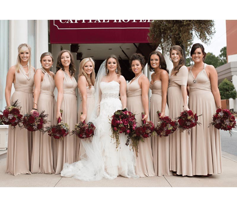 beige Champagne infinity dress