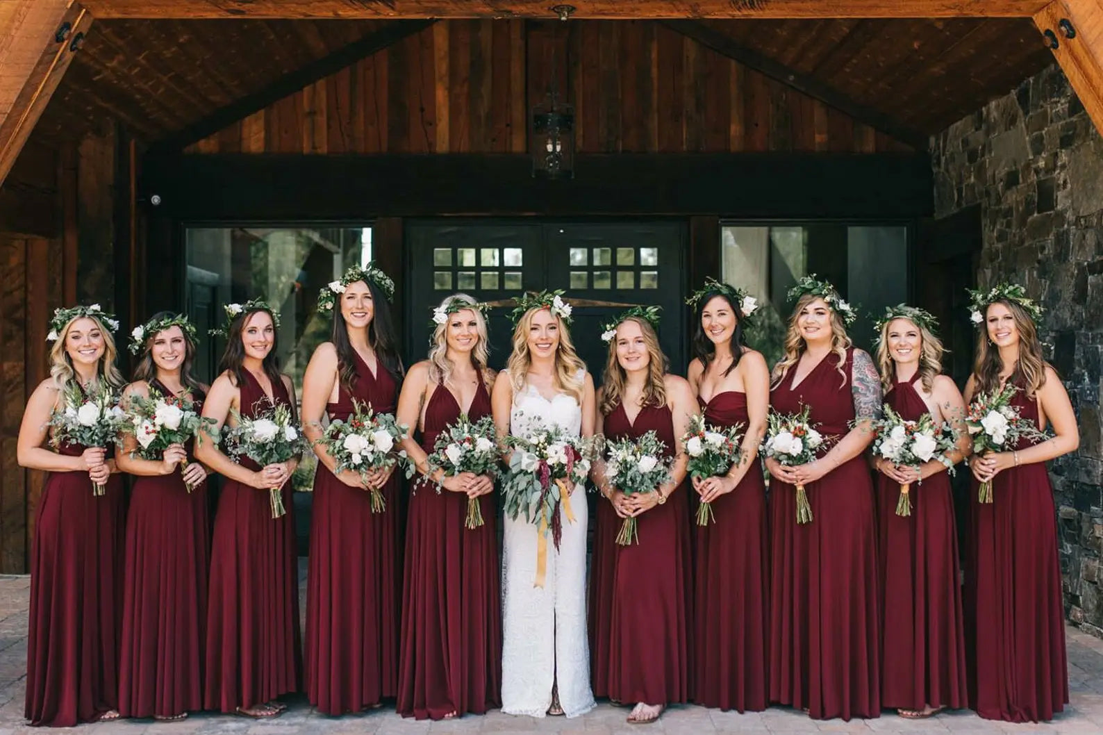 burgundy infinity Convertible dress bridesmaid