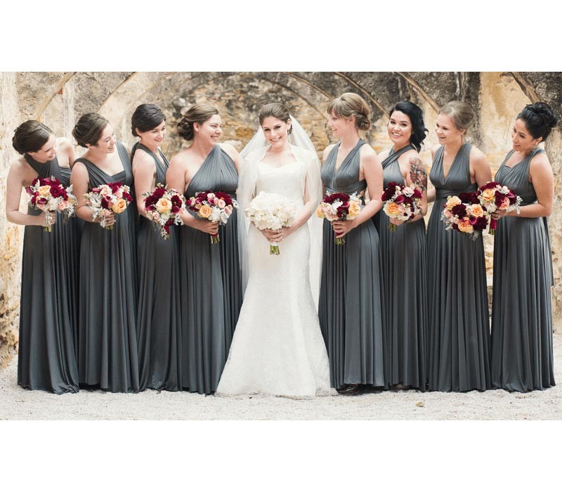 Charcoal Grey convertible bridesmaid dress