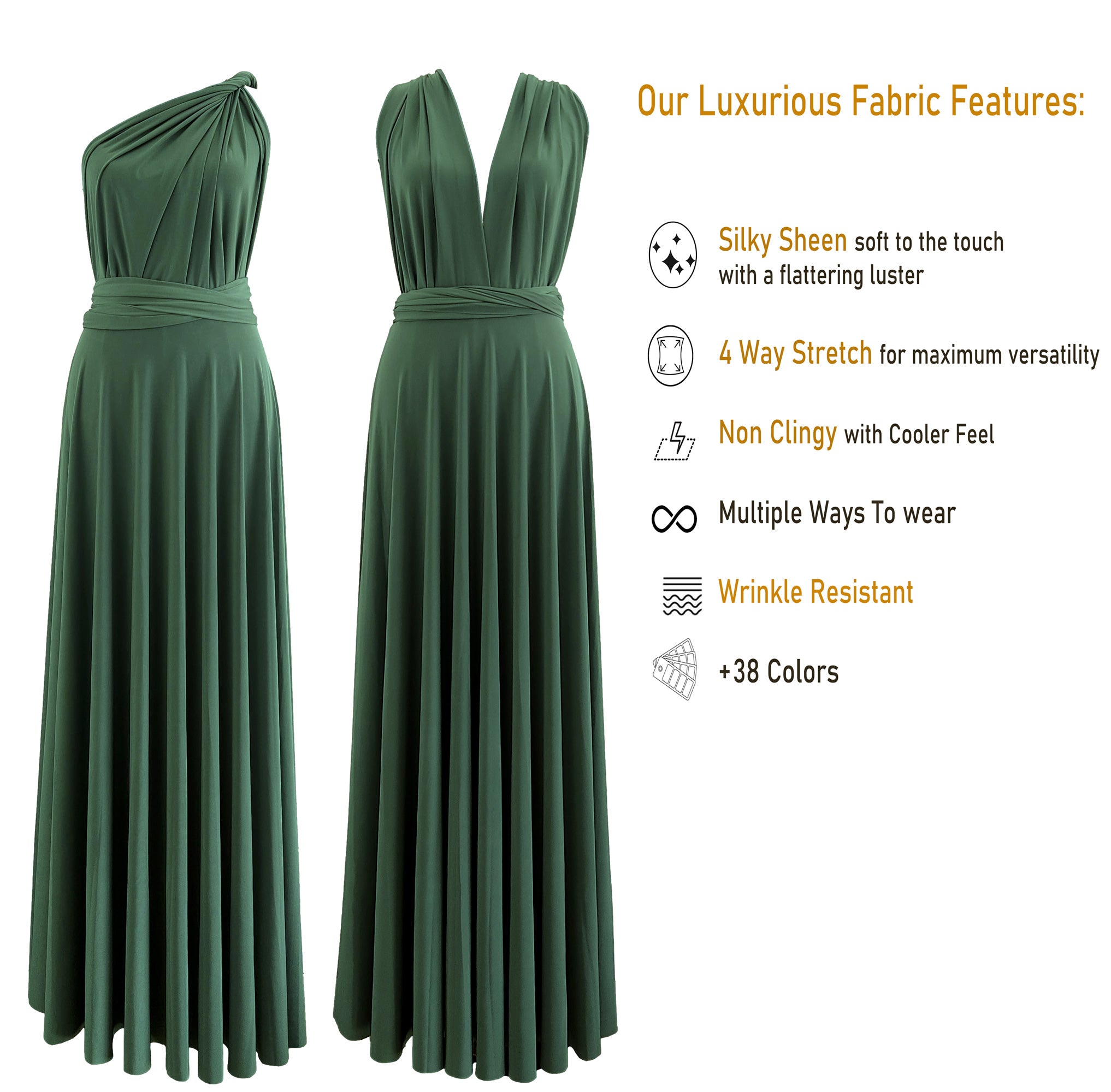 dark olive bridesmaid dress