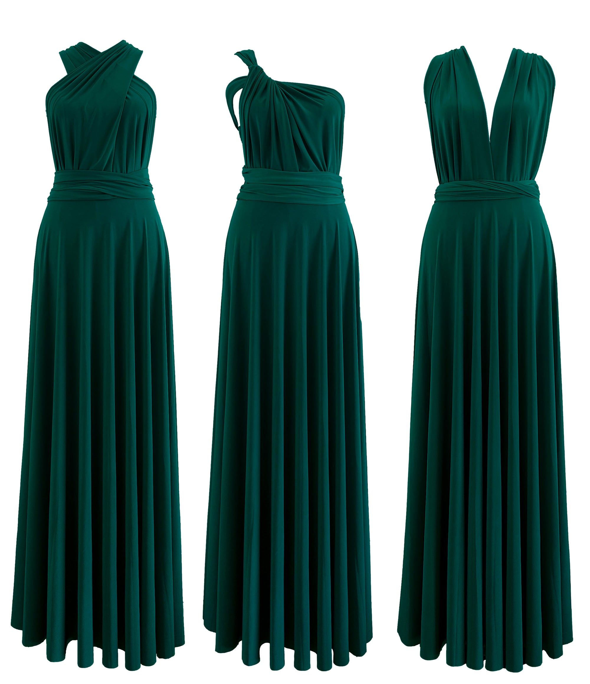 Forest Green Infinity Dress Multiway Bridesmaid Dress Convertible Made in USA