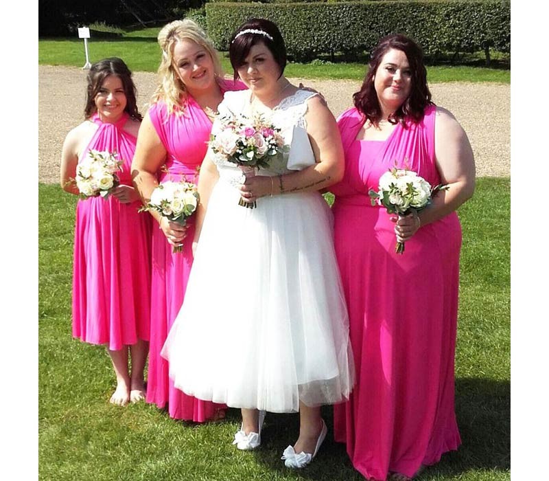 Hot Pink infinity dress convertible