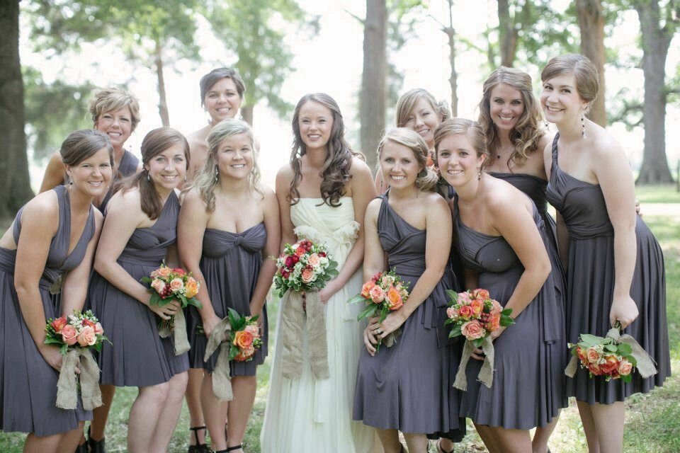 Short Infinity Dress Knee length Bridesmaid Multiway Convertible Dress Made in USA
