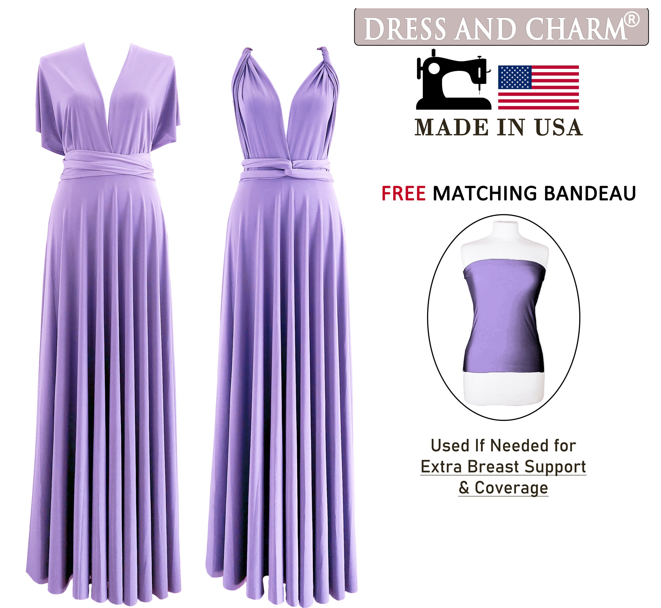 Lilac Infinity Dress Multiway Bridesmaid Dress Convertible Made in USA