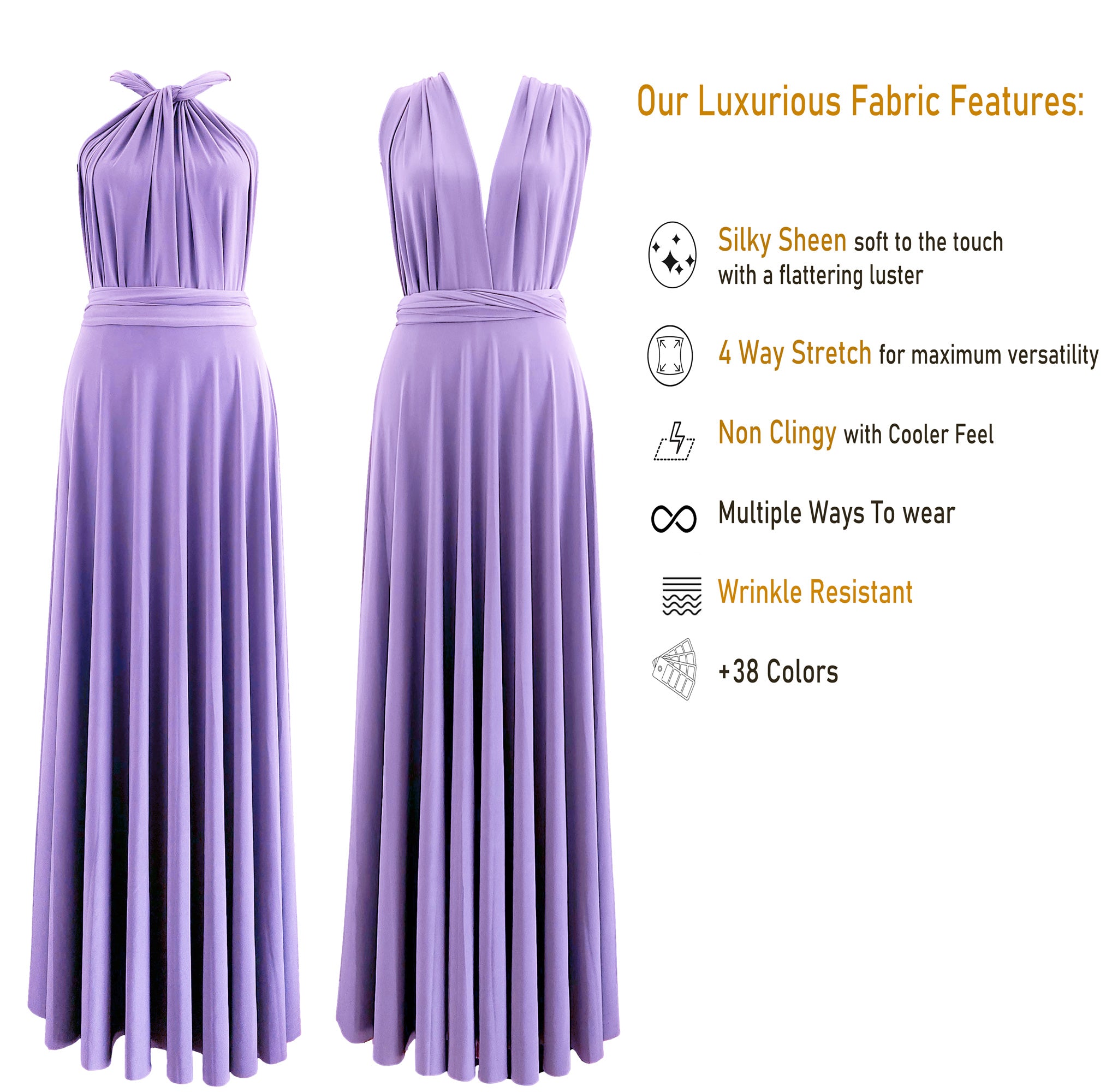 Lilac Infinity Dress Multiway Bridesmaid Dress Convertible Made in USA