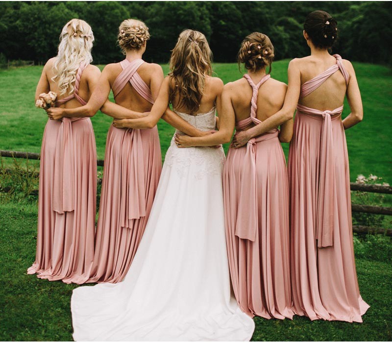 Dusty ROSE Infinity dress back