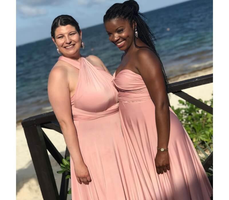 Dusty rose multiway bridesmaid dress
