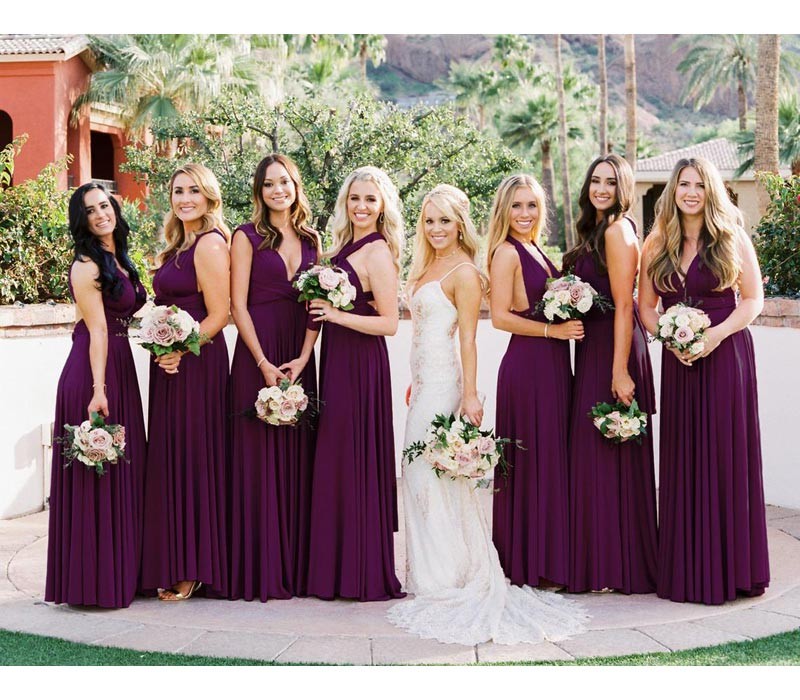 Plum Infinity Dress Bridesmaid Multiway Convertible Dress Made in USA +36 Colors Plum Infinity Dress Bridesmaid Multiway Convertible Dress Made in USA +36 Colors