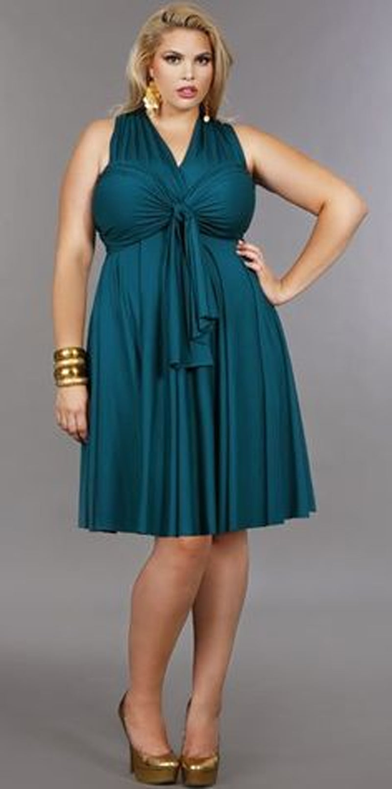 Kneel Lengh Short Plus size infinity dress