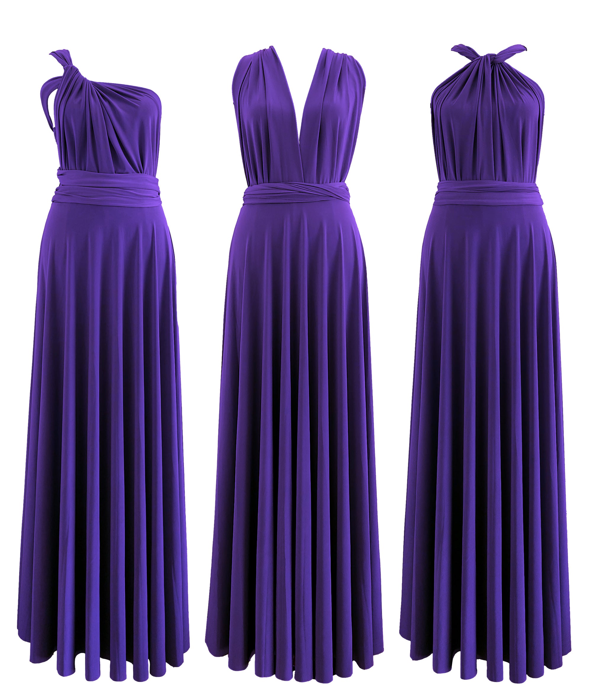 Purple Infinity Dress Bridesmaid Multiway Convertible Dress Made in USA +36 Colors
