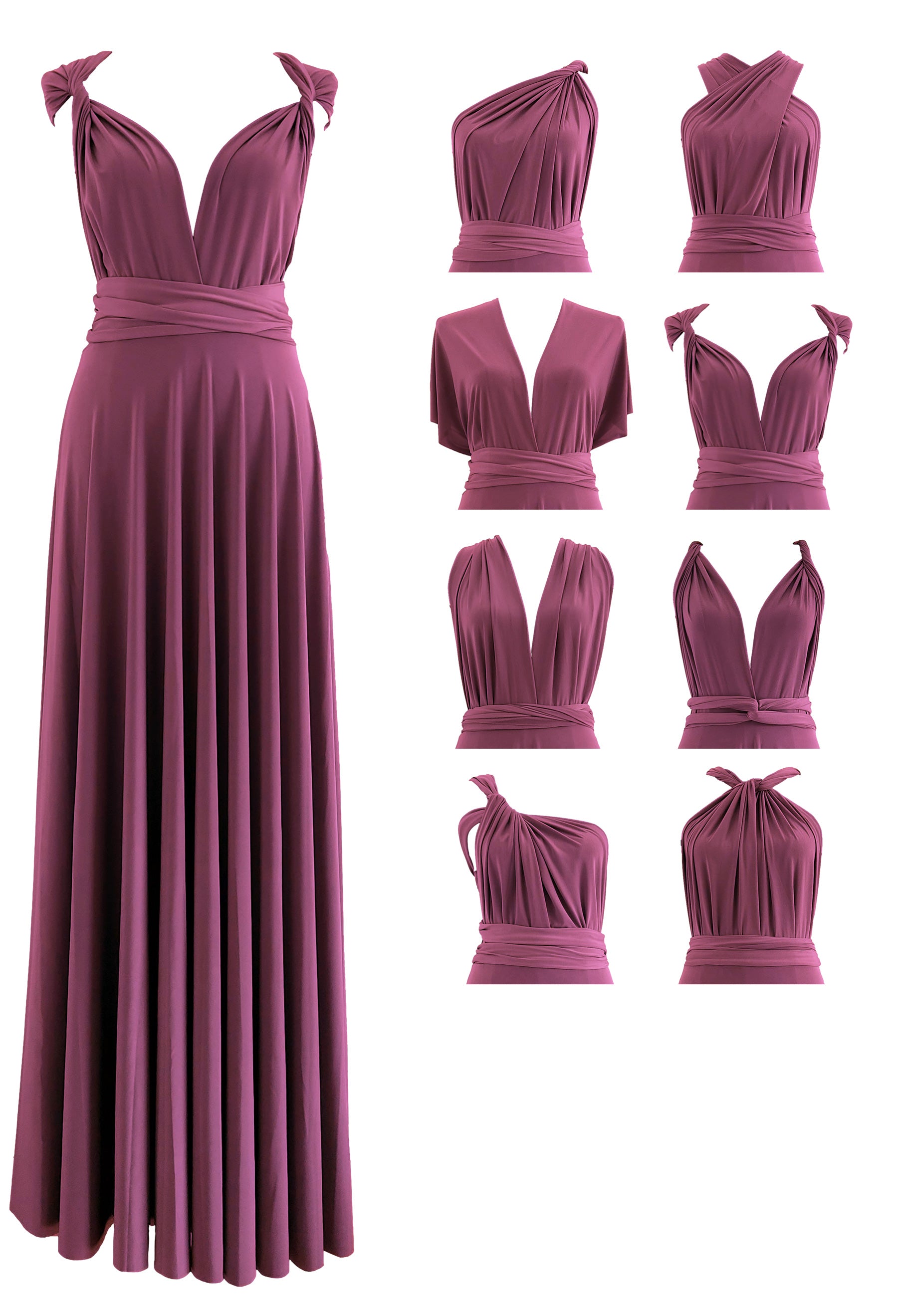 Rosewood Infinity Dress Bridesmaid Multiway Convertible Dress Made in USA +36 Colors