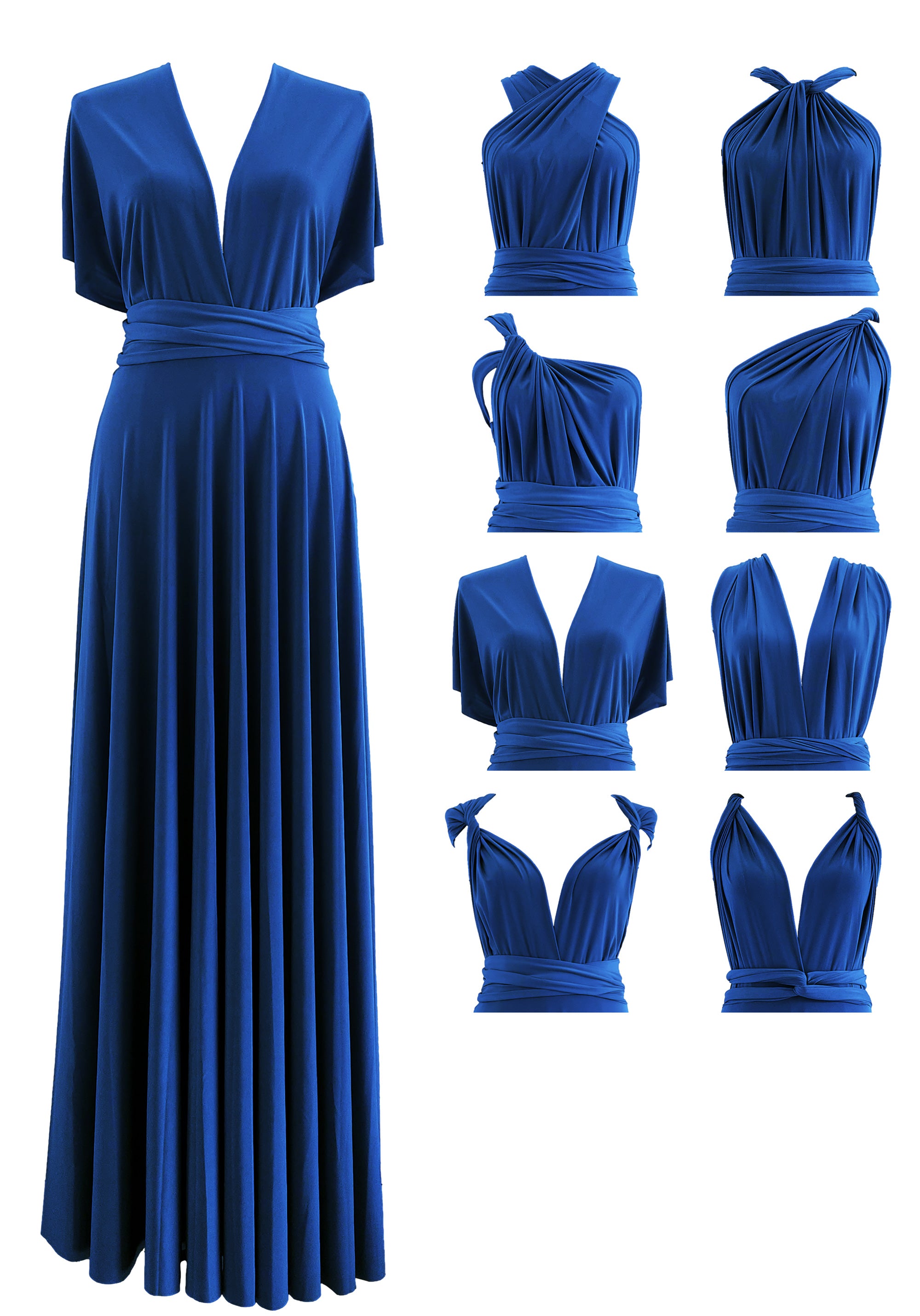 Royal Blue Infinity Dress Bridesmaid Multiway Convertible Dress Made i