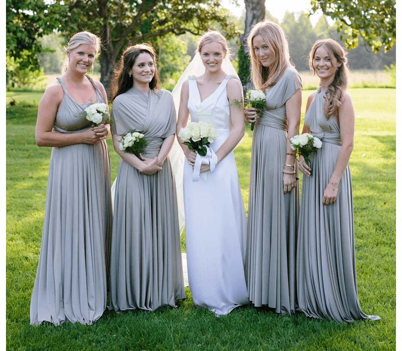 Silver grey convertible dress