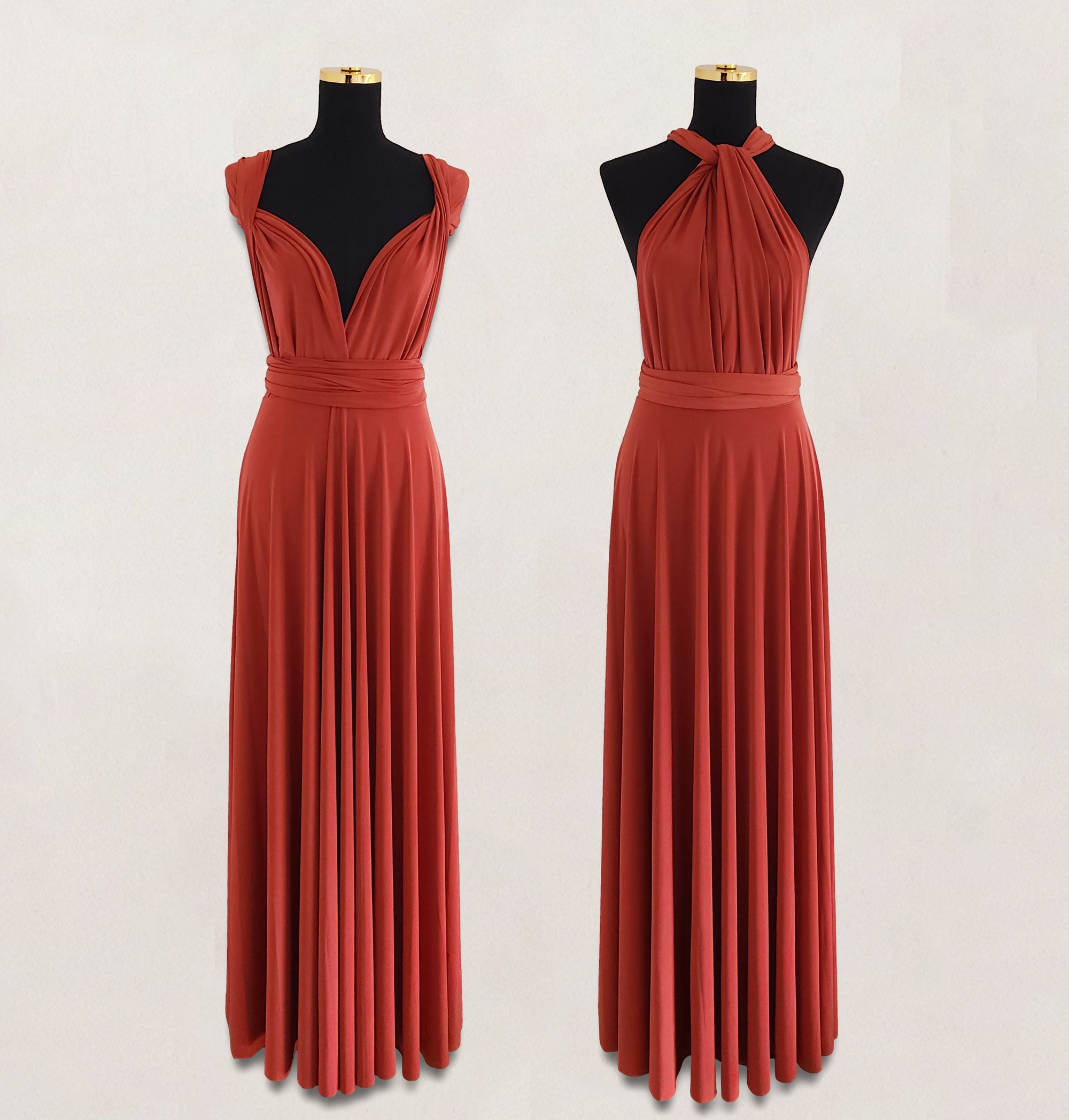 Terracotta Burnt Orange  Infinity Dress Multiway Bridesmaid Dress Convertible Made in USA