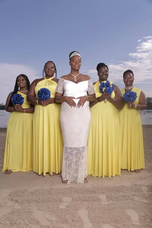 Yellow Infinity Dress Bridesmaid Multiway Convertible Dress Made in US