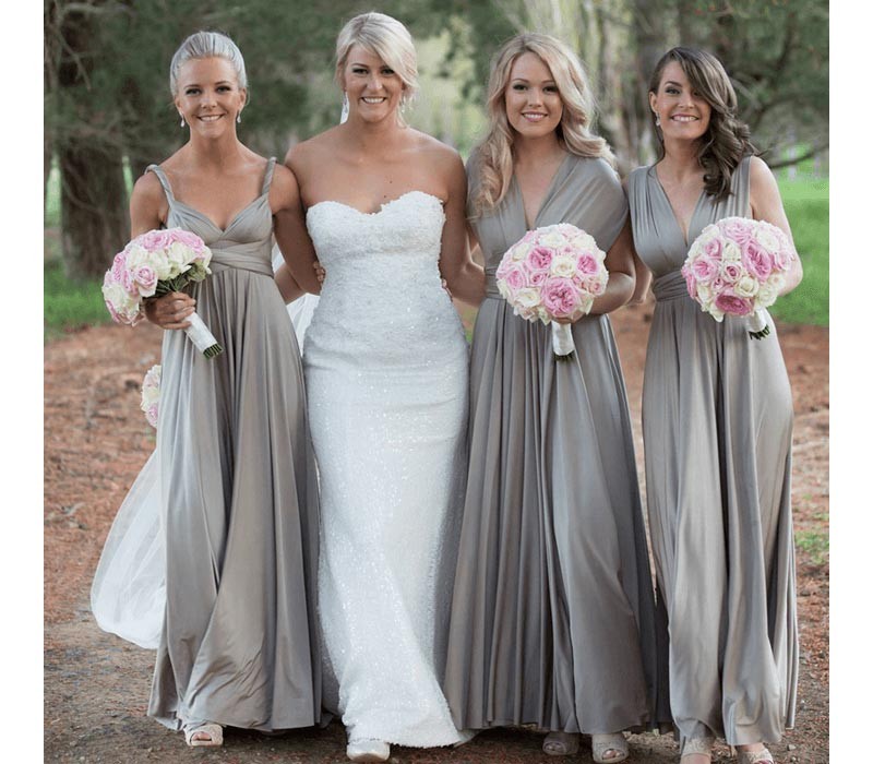 Dark Grey Infinity Bridesmaids Dress,Multiway,Convertable Dress