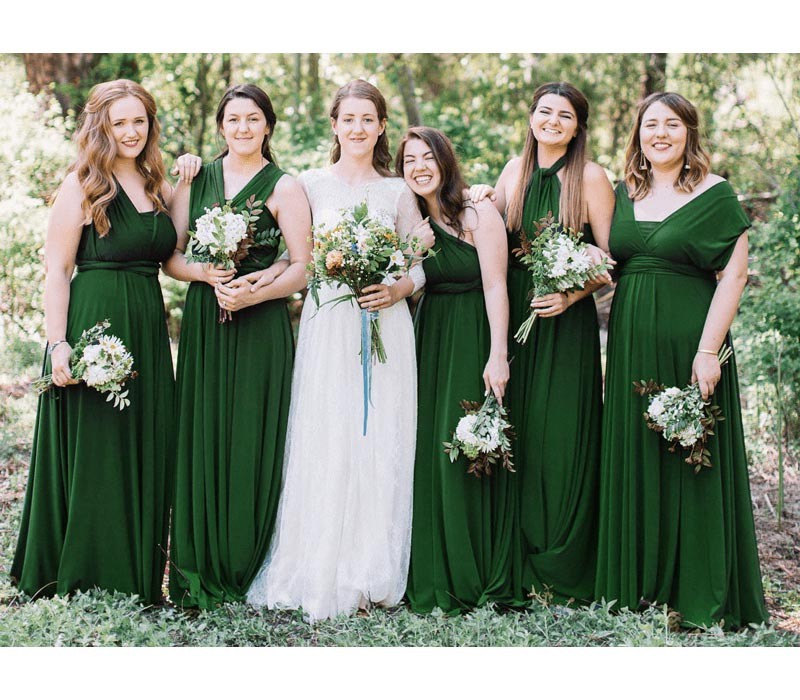 Emerald Green Infinity Dress bridesmaid convertible wrap dress