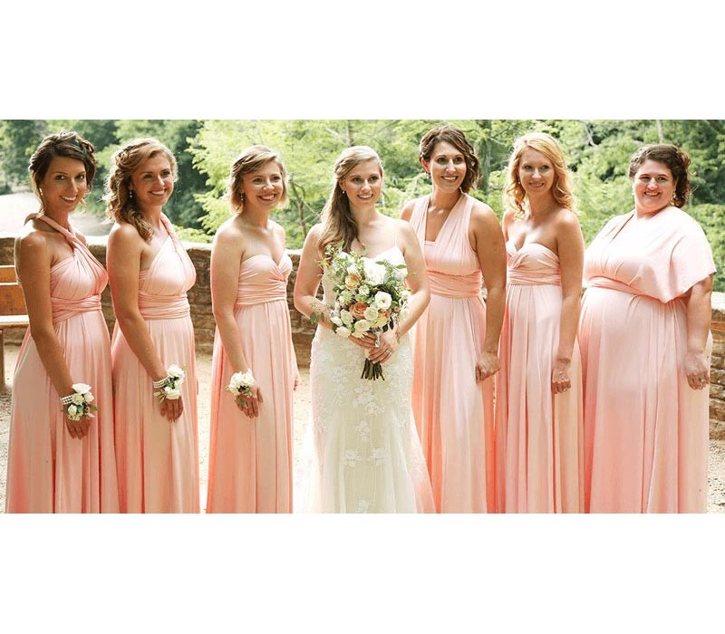 Blush multiway bridesmaid dress convertible