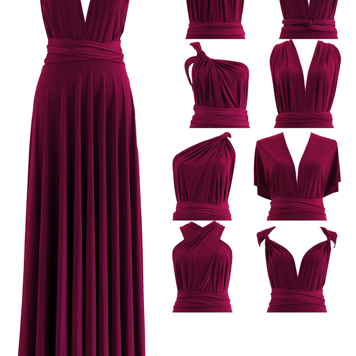 slim fit dress slacks Burgundy Infinity Dress Bridesmaid Multiway Convertible Dress Made in USA