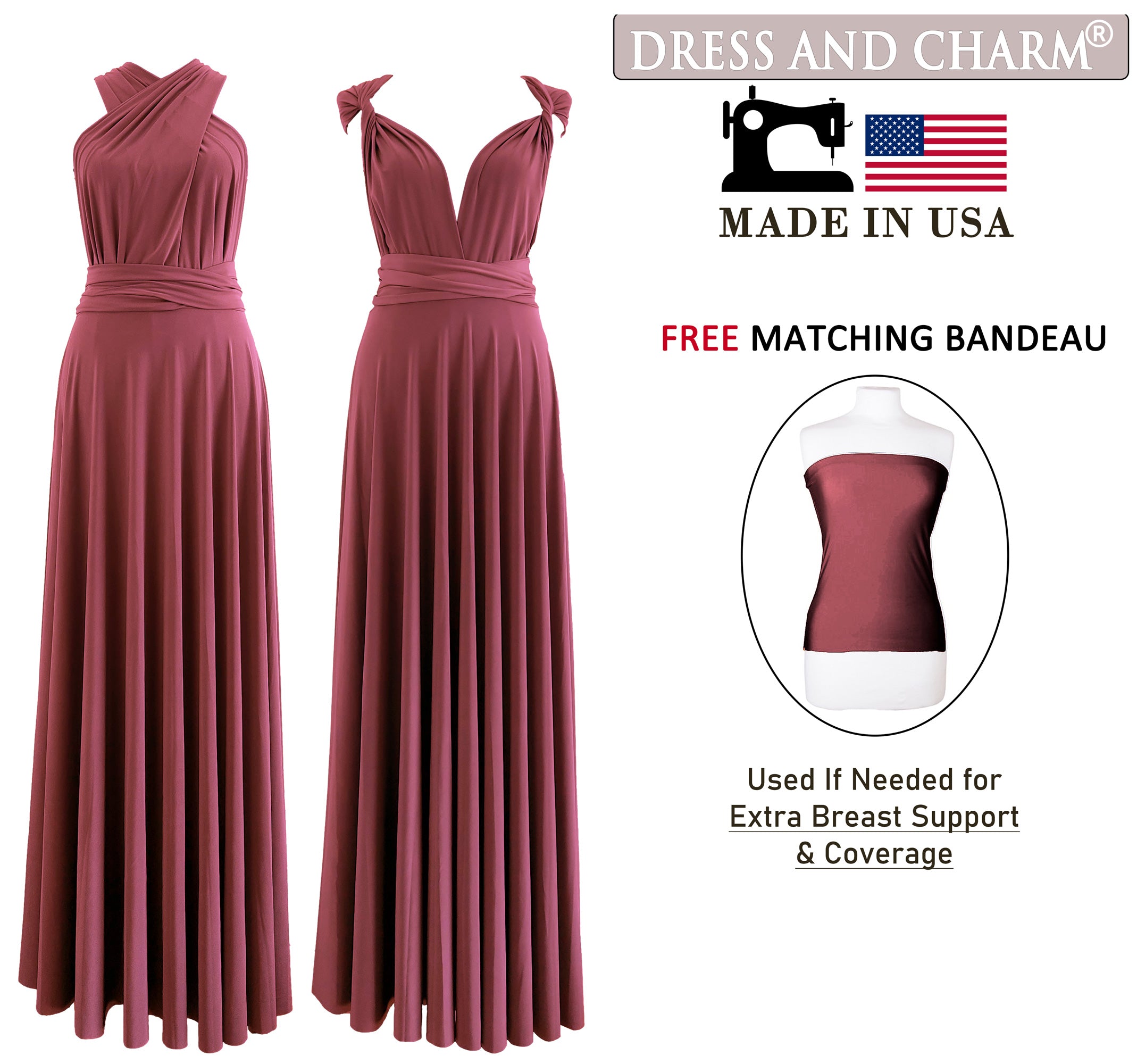 Cinnamon Rose Infinity Dress Multiway Bridesmaid Dress Convertible Made in USA