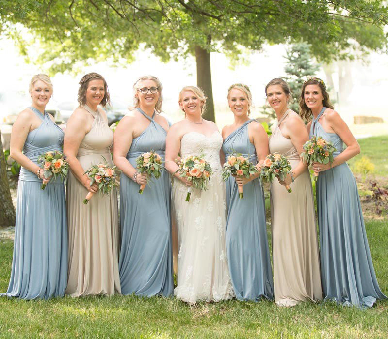 Dusty Blue Infinity Dress Multiway Bridesmaid Dress Mutiwrap