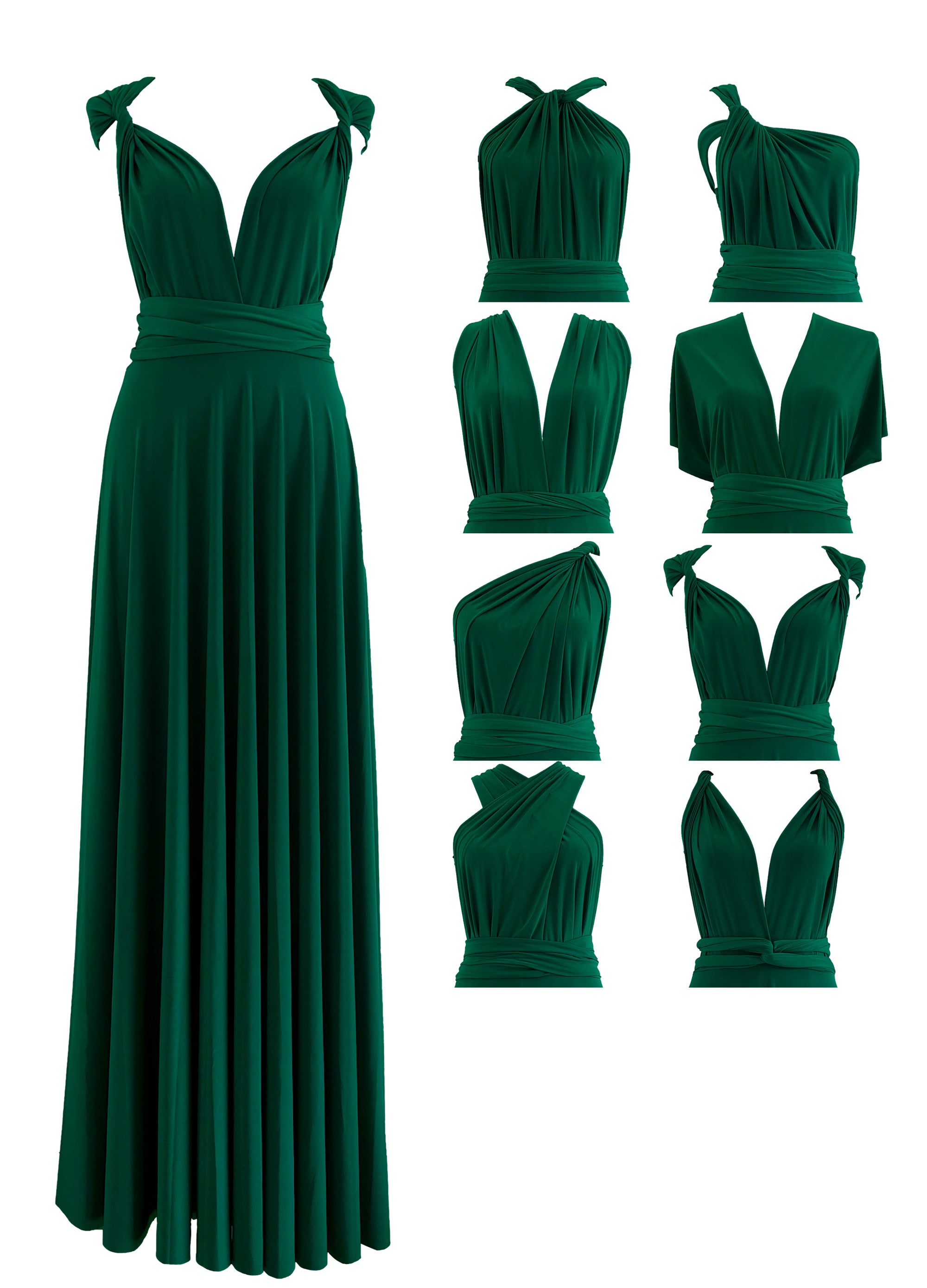 Emerald green infinity dress emerald bridesmaid dress convertible multiway dress