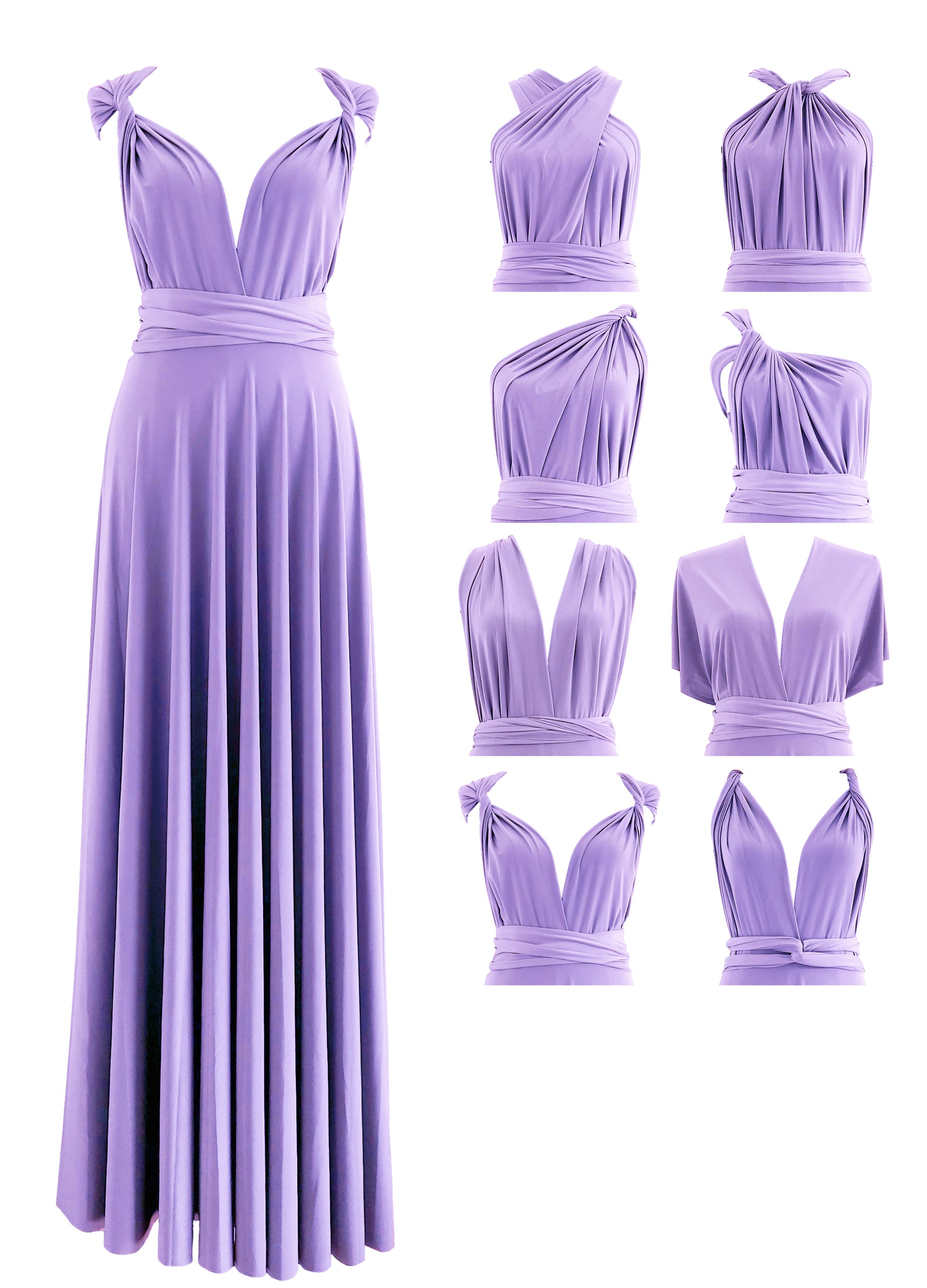 Lilac Infinity dress Lilac bridesmaid dress Lilac convertible dress