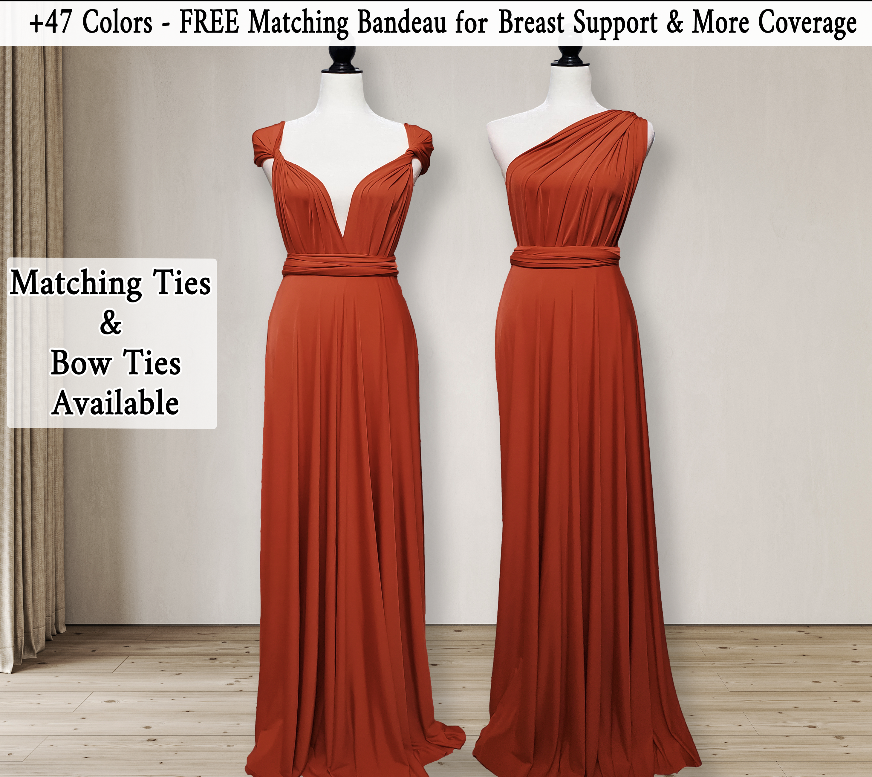 terracotta multiway dress convertible burnt orange