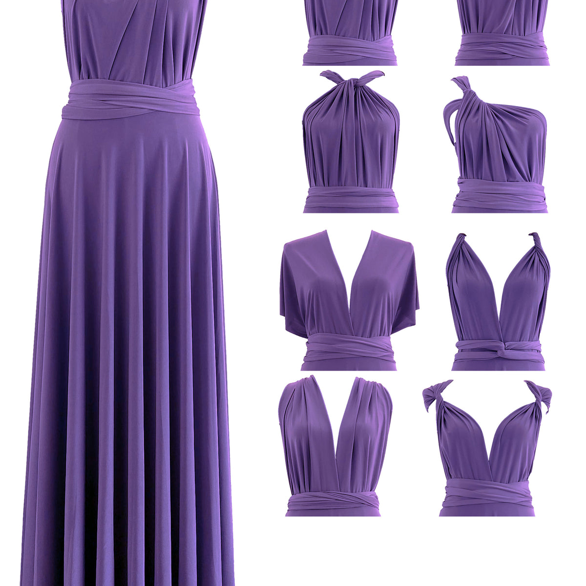 Made in USA Wisteria/Mauve Infinity Dress Bridesmaid Multiway Convertible Dress Made in USA +36 Colors