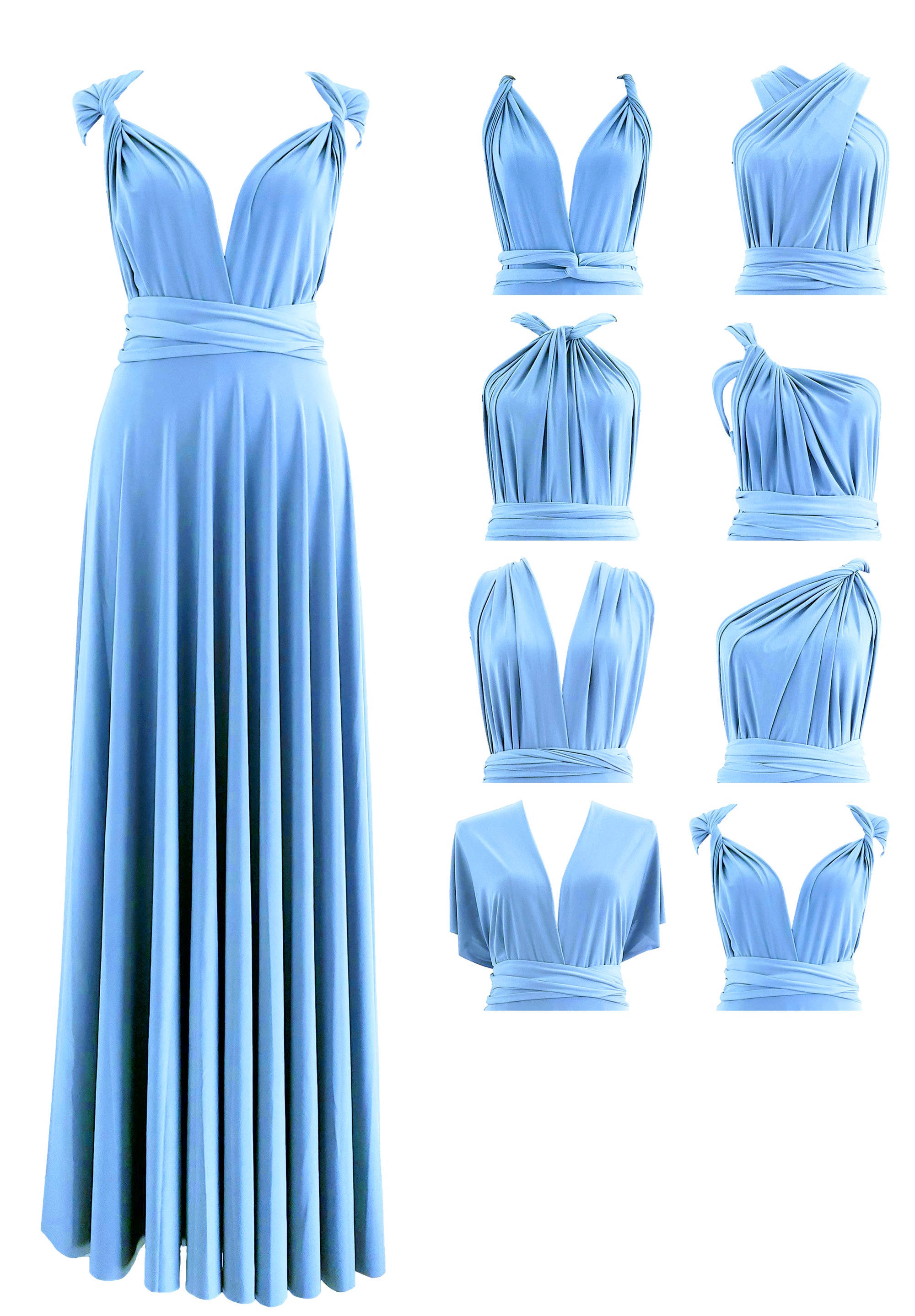 Baby Blue Infinity Dress Multiway Bridesmaid Dress Convertible Made in USA
