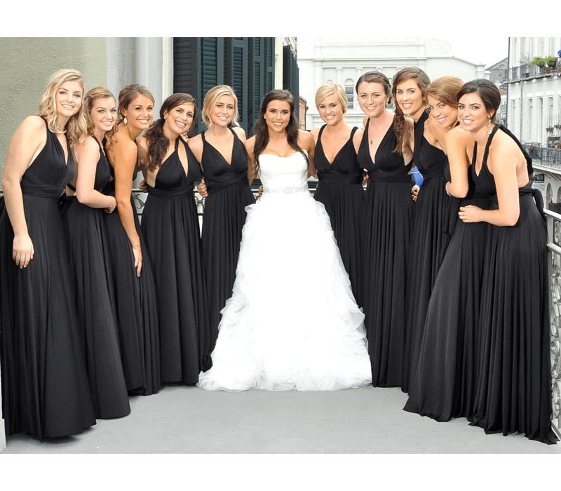 Black Multiway bridesmaid dress convertible wrap dress