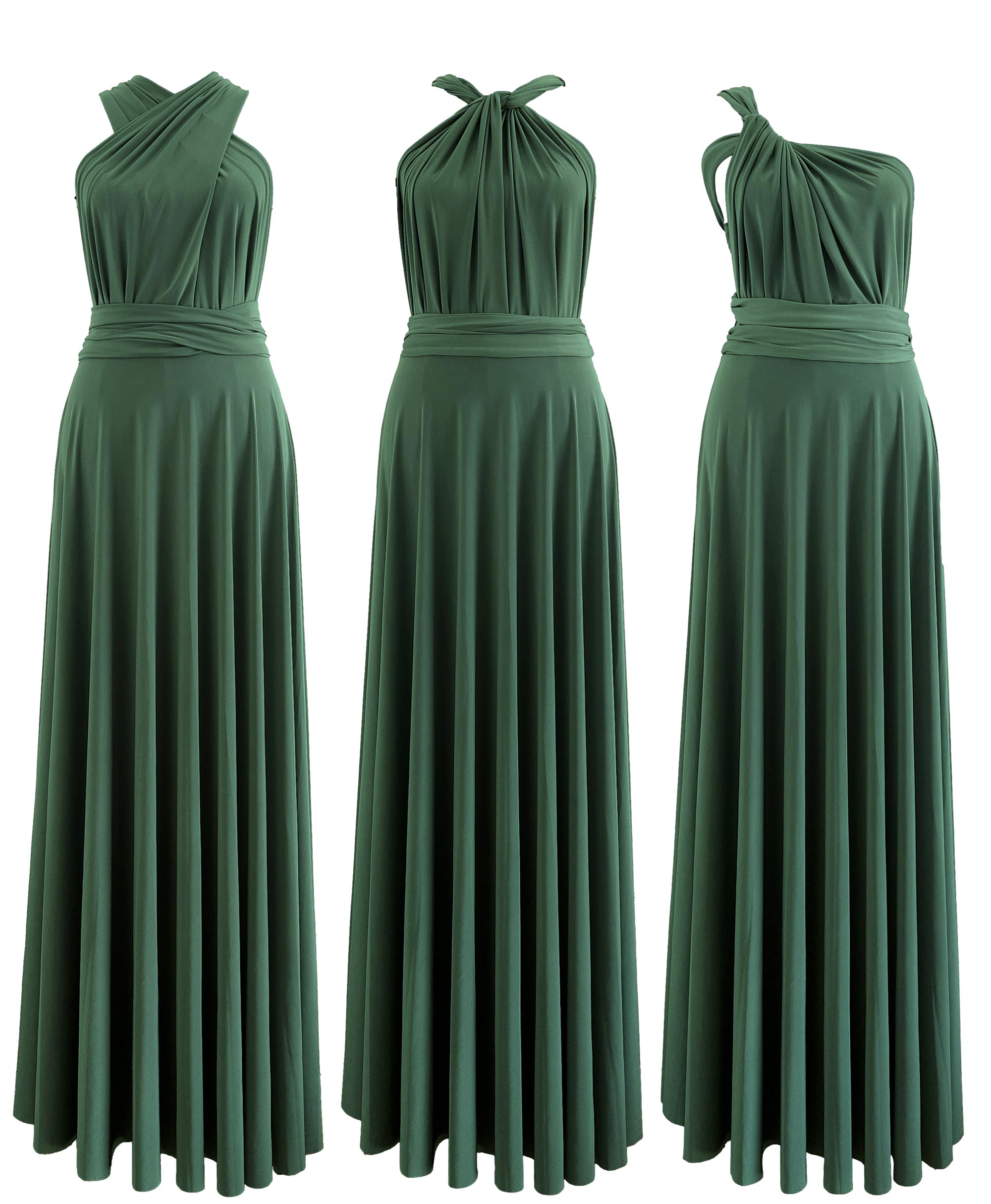 Dark Olive green Infinity Dress Multiway Bridesmaid Dress Convertible Made in USA