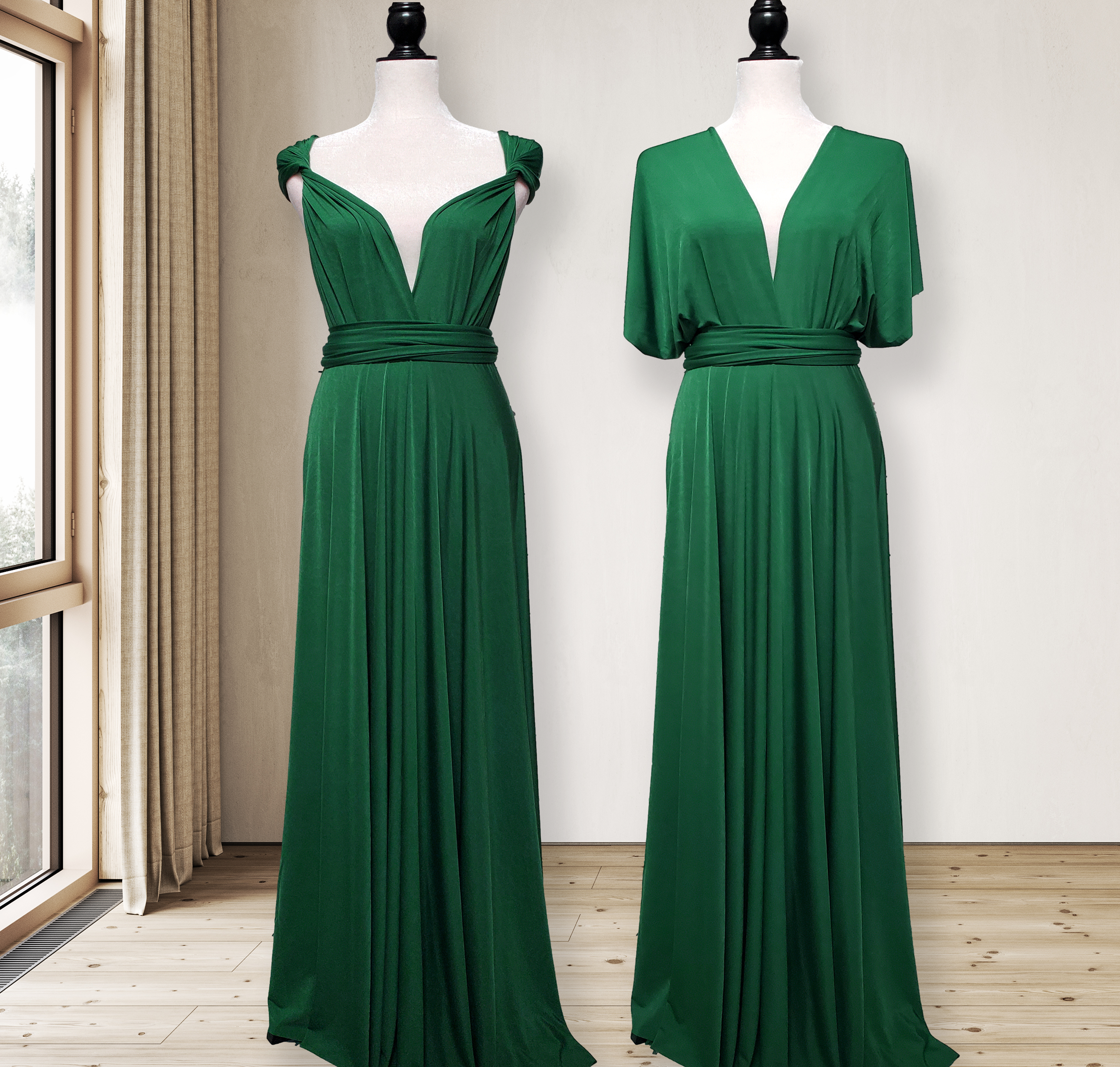 Emerald Green multiway dress bridesmaid
