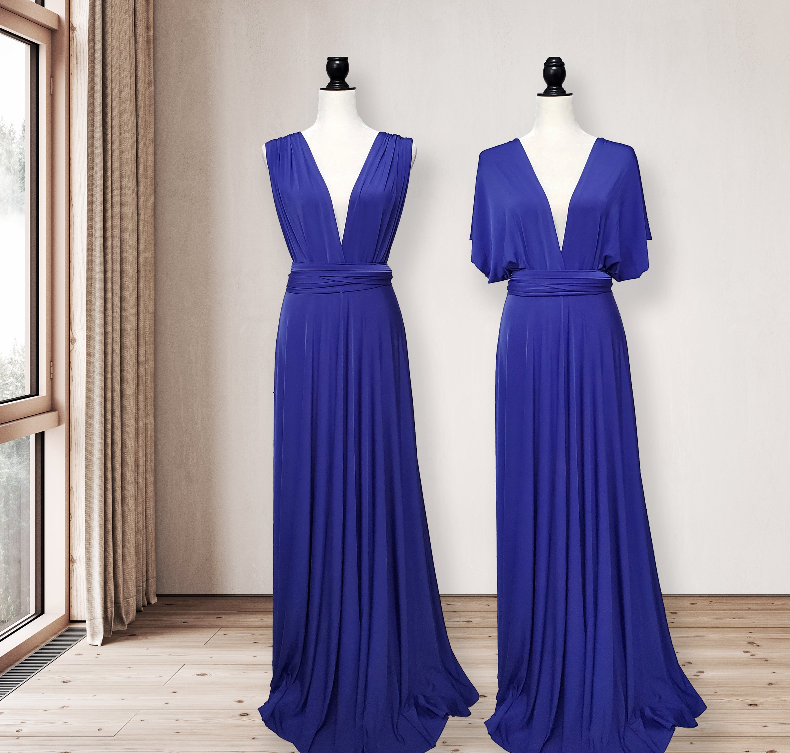 Indigo Blue Infinity Dress Bridesmaid Multiway Convertible Dress Made in USA +36 Colors