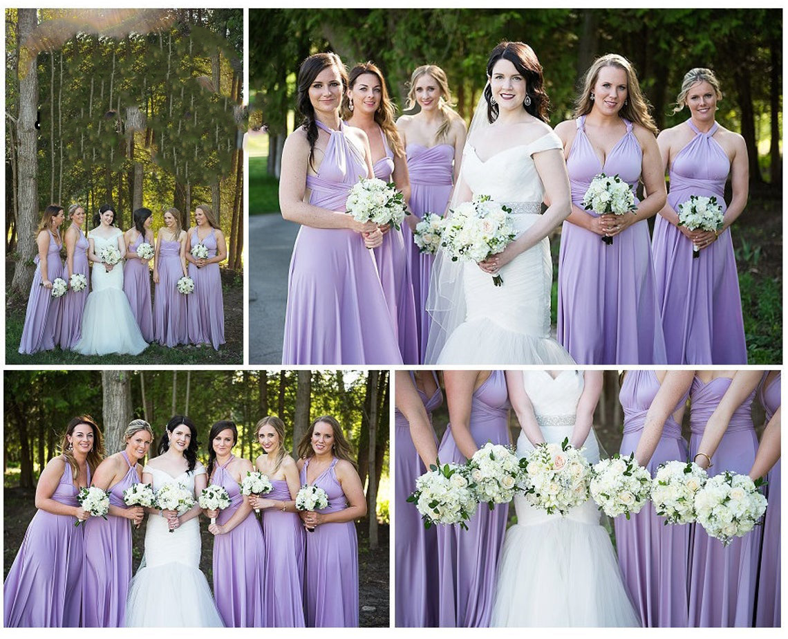 Lilac Infinity Dress Bridesmaid Multiway Convertible Dress Made in USA +36 Colors