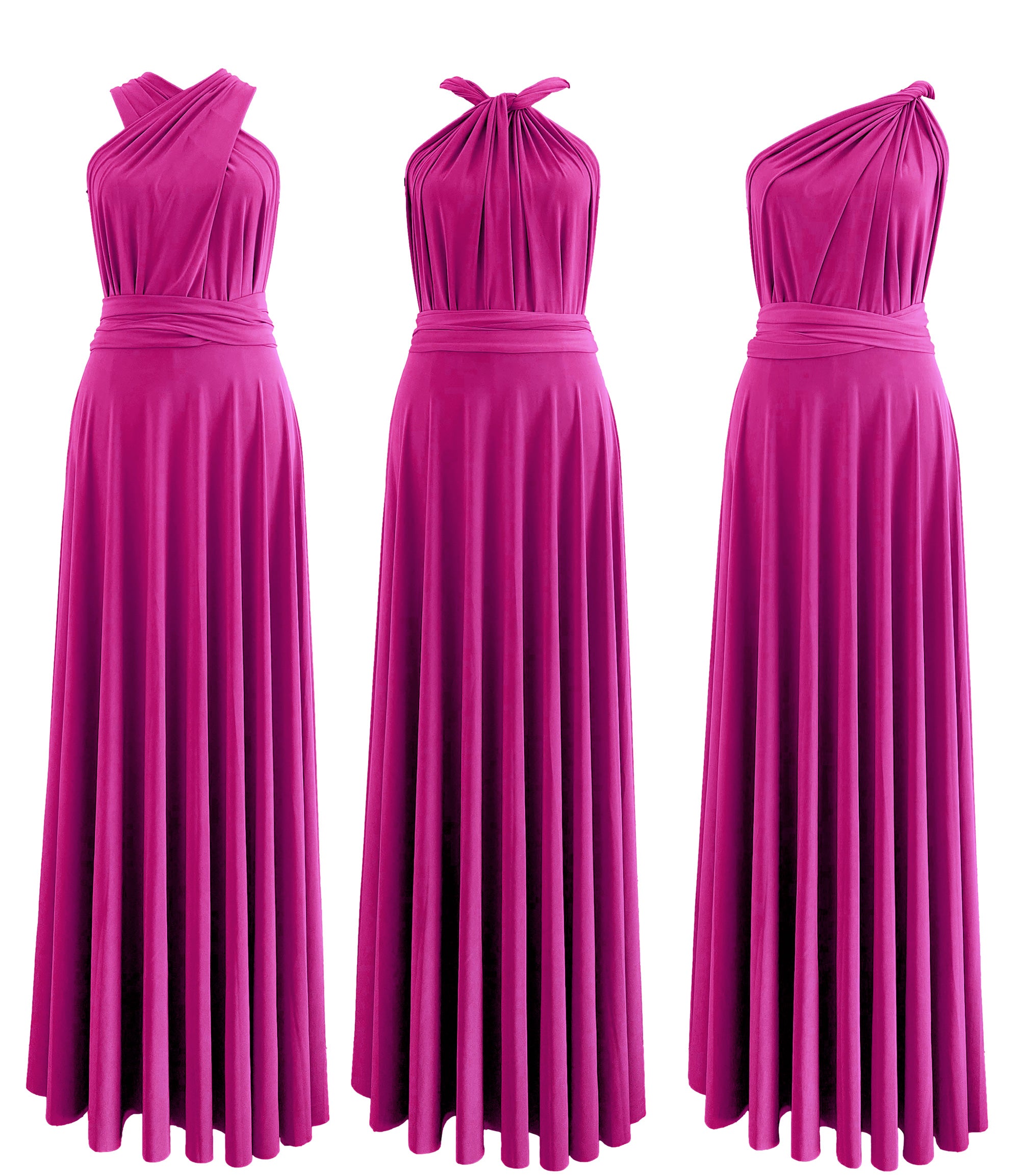 Magenta Infinity Dress Bridesmaid Multiway Convertible Dress Made in USA +36 Colors