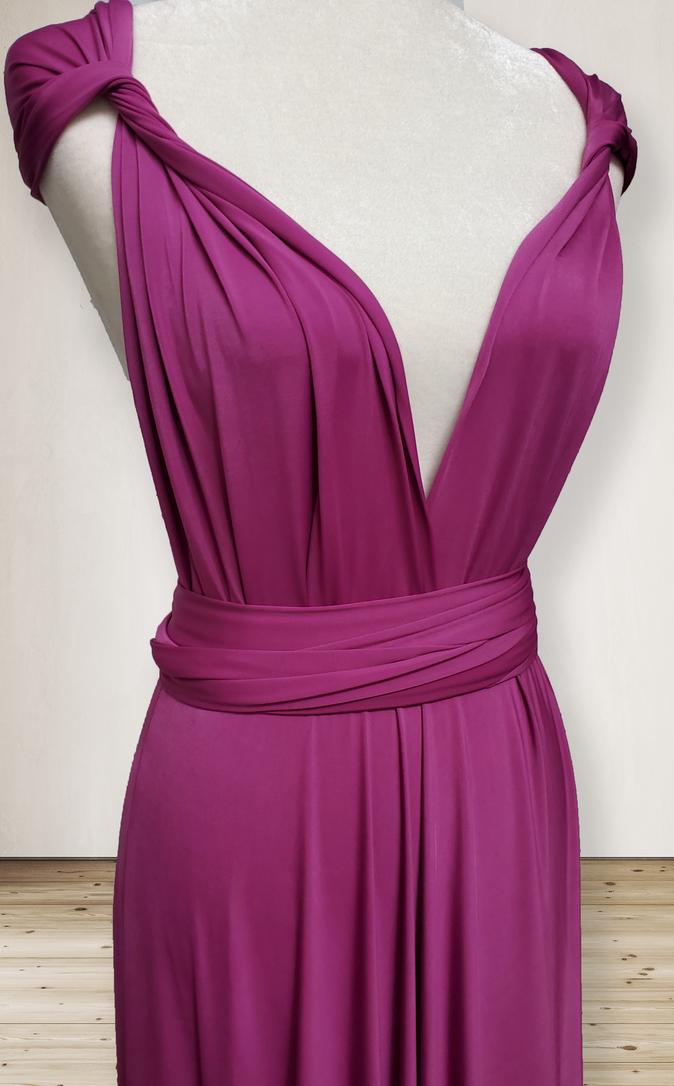 Magenta Infinity Dress Bridesmaid Multiway Convertible Dress Made in USA +36 Colors