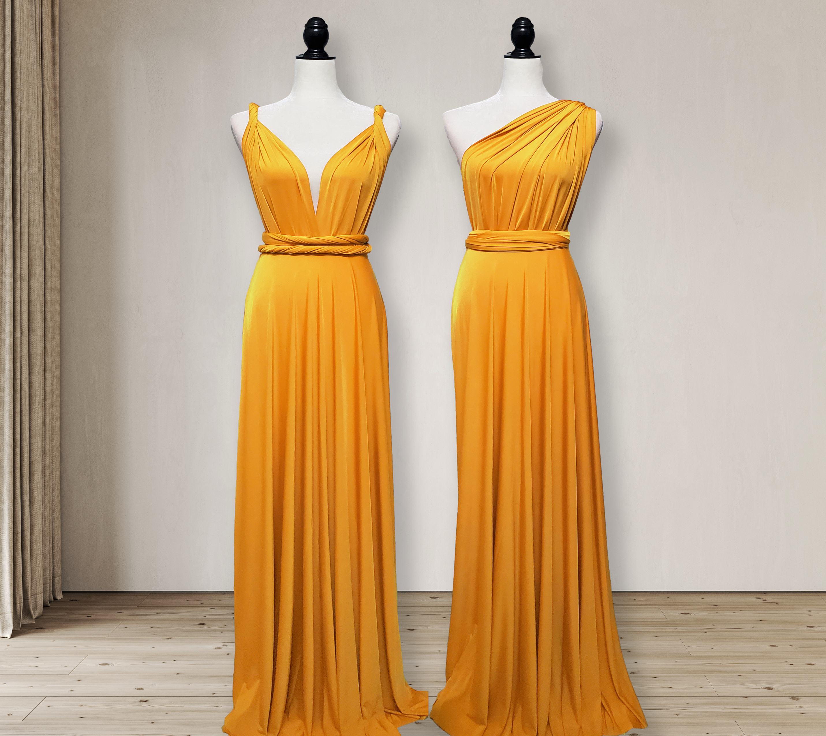 Mustard Infinity Dress Bridesmaid Multiway Convertible Dress Made in USA 36 Colors Plus Size 2XL to 4XL