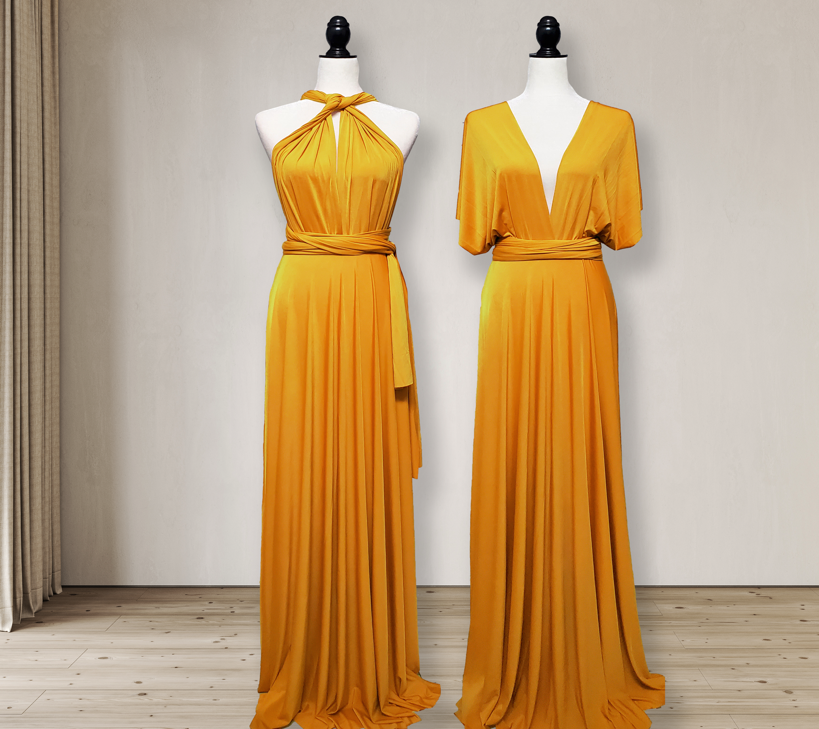 Mustard Infinity Dress Bridesmaid Multiway Convertible Dress Made in USA +36 Colors