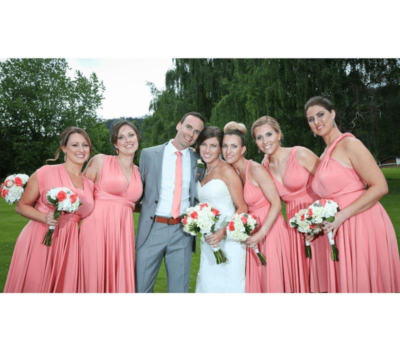 Peach infinity dress bridesmaid