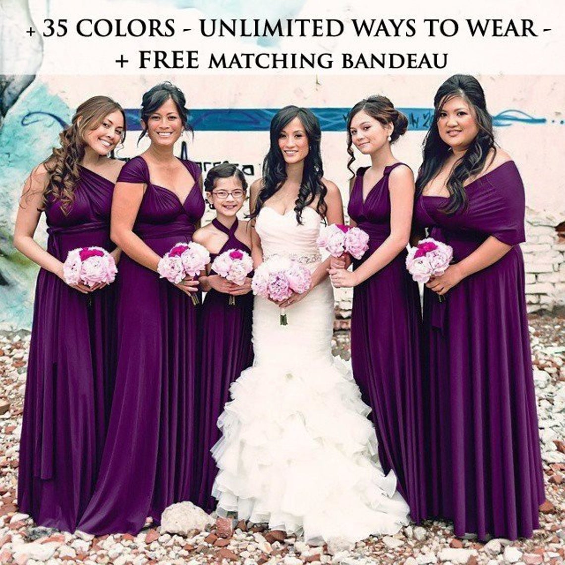 Plum infinity bridesmaid dress multiway