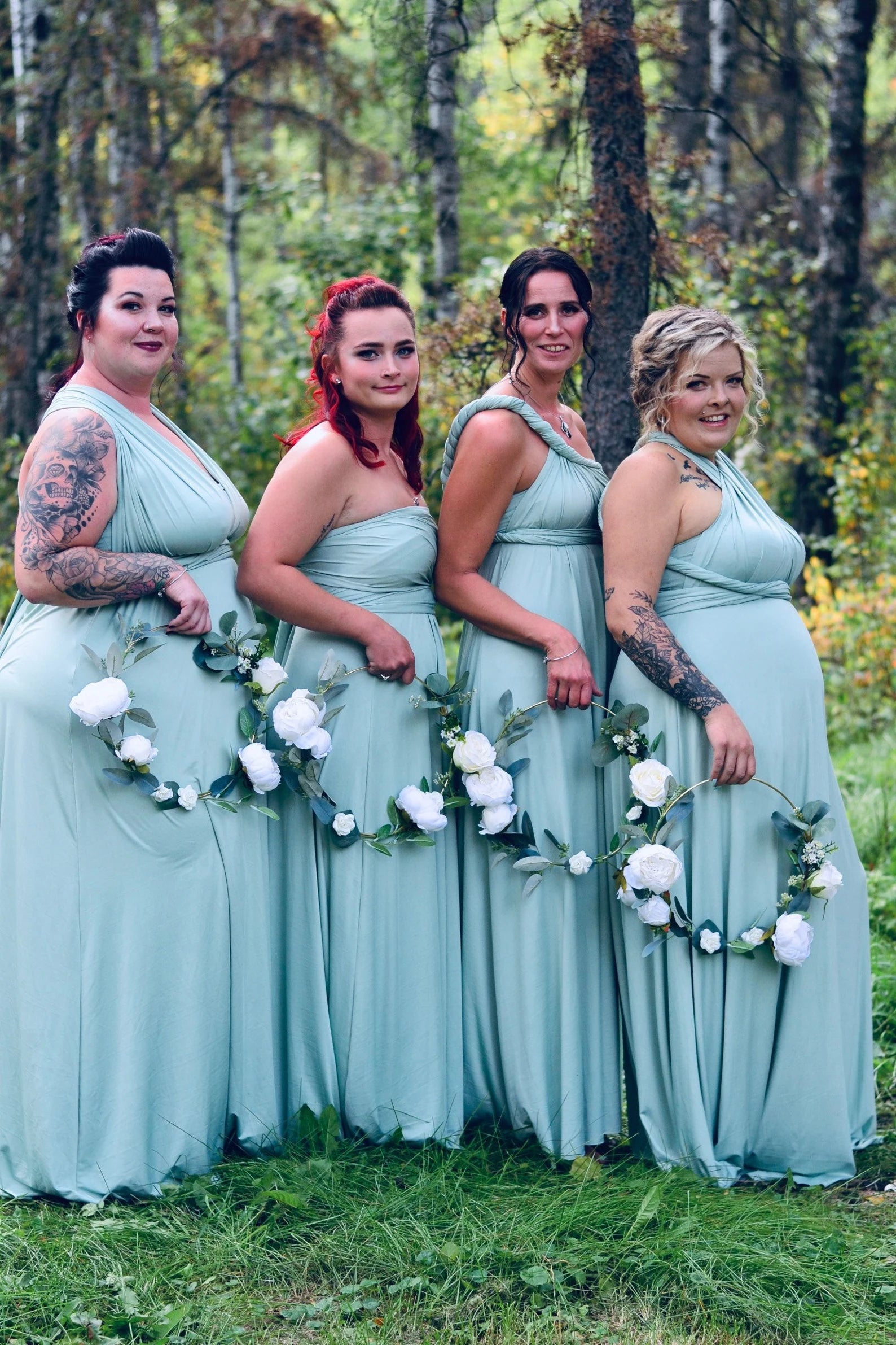 Plus size Sage Green Infinity dress bridesmaid