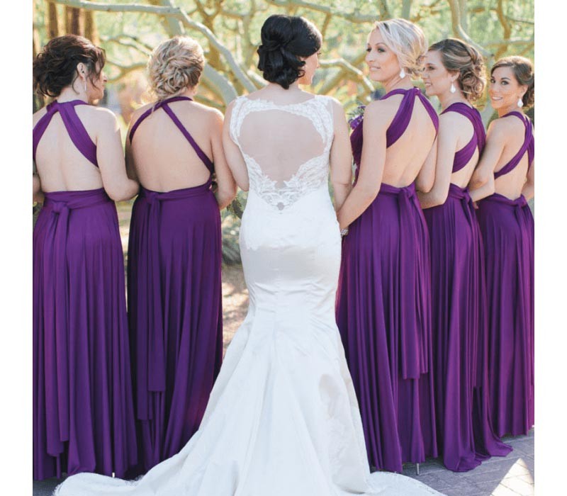 purple infinity dress back