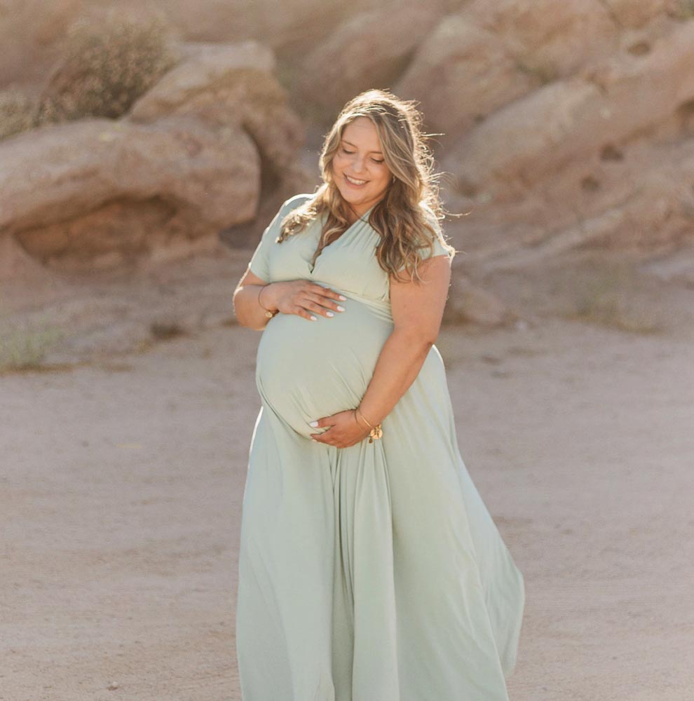 Sage green Maternity Dress