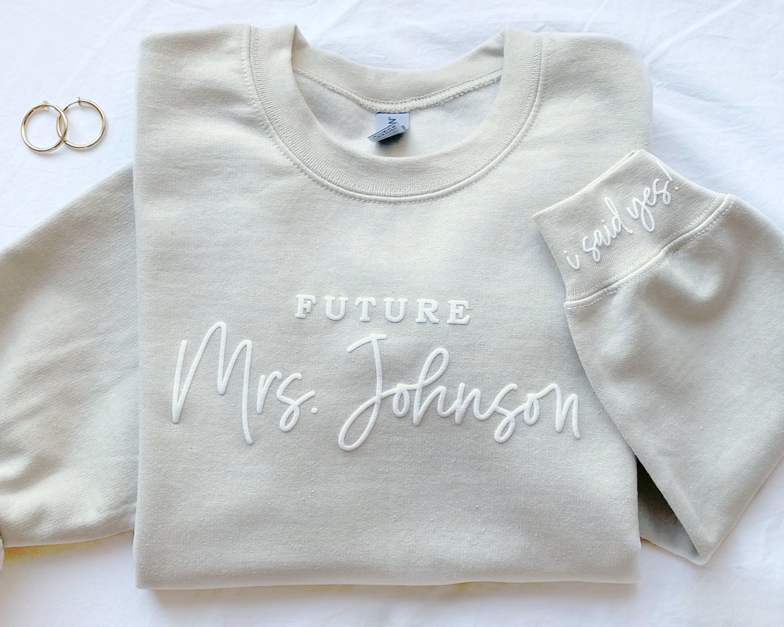Personalized Future Mrs Sweatshirt, Engagement Gift, I Said Yes Sweater, Bridal Shower Gift, Bride To Be
