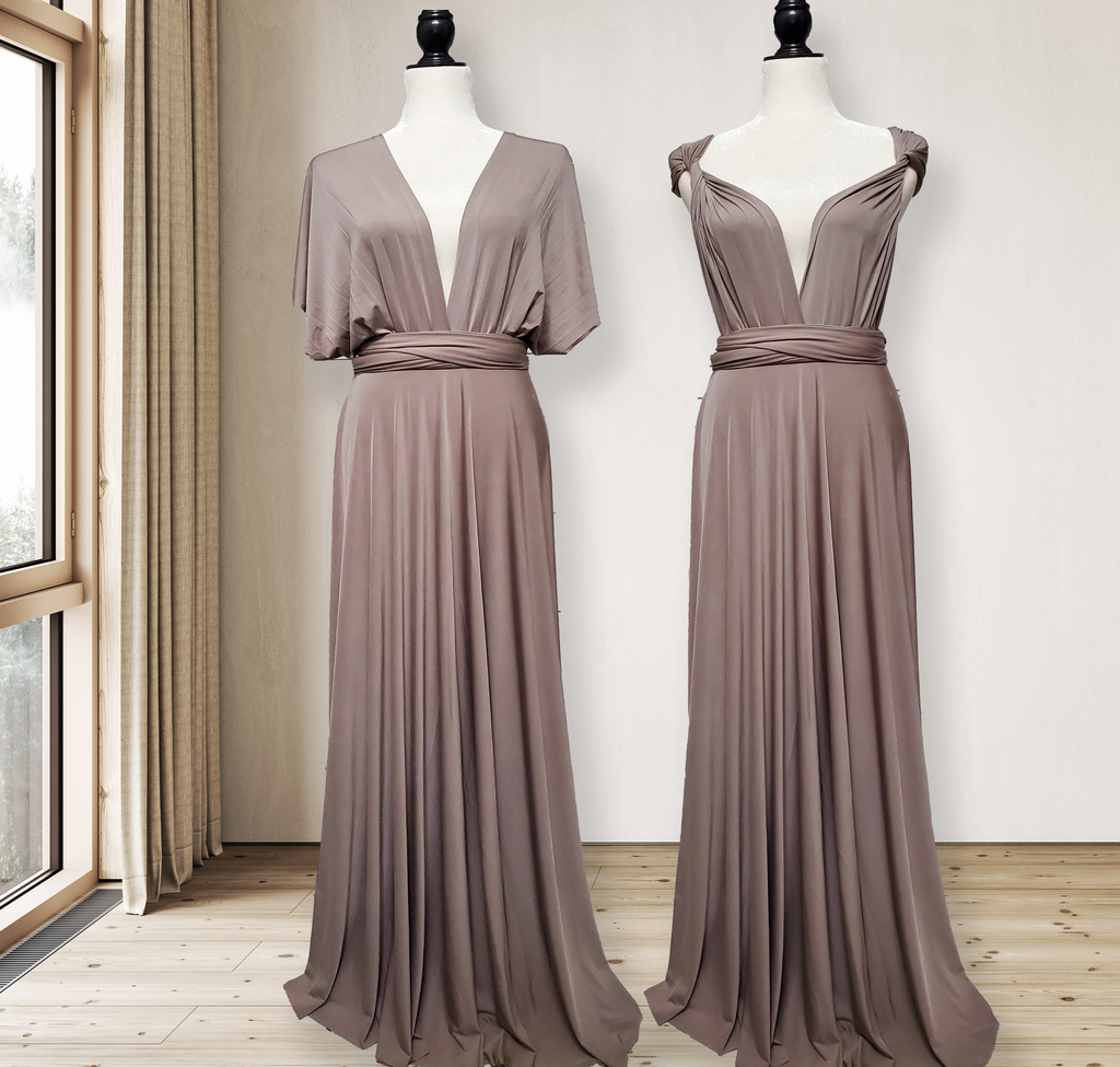 Mocha Taupe Infinity Dress Bridesmaid Multiway Convertible Dress Made Mocha Taupe Infinity Dress Bridesmaid Multiway Convertible Dress Made